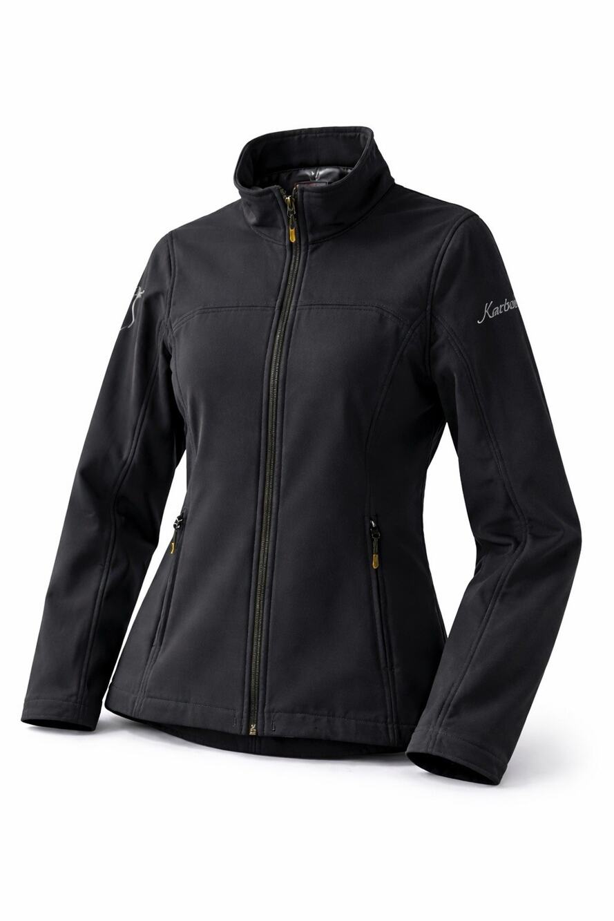 Karbon Softshell Jacket Womens Size 8 Black Fleece Lined Water Resistant Outdoor